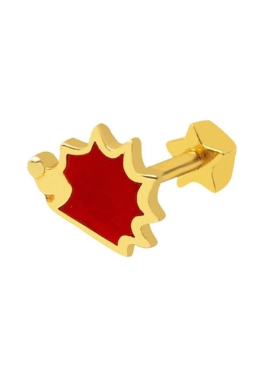 Bilezikci  14 Ayar Altın Kırmızı Tragus Küpe Kphsy14k22489 Sarı