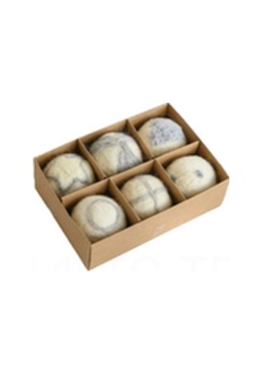 Skycity Noel Dekorasyonu Felt Topu Takımı - 6 Adet, Klasik Desenler, Ev Ve Ağaç Süslemeleri İçin Esnek Ve Dayanıklı Malzeme