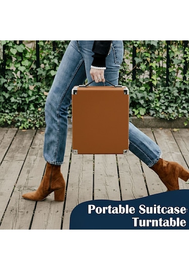 Record Master Rm-311 Pikap - Tüm Plaklar İle Uyumlu- Power Banklere Bağlanarak Kullanılabilme Kahverengi