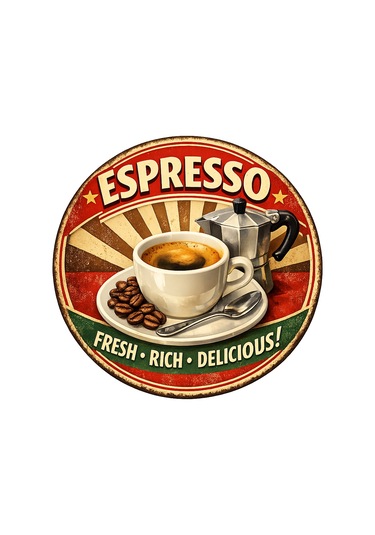 Mayeka Espresso Retro Temalı Cafeler Kahveciler Baristalar İçin Ahşap Duvar Kapı Dekoratif Süs Tablo 6