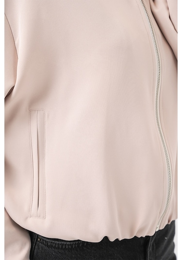 Bigdart Kadın Oversize Fermuarlı Ceket 0735 - Krem