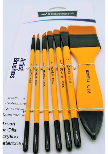 7 PARÇA SANAT FIRÇA YAĞLI BOYA AKRİLİK SULU BOYA FIRÇA SETİ