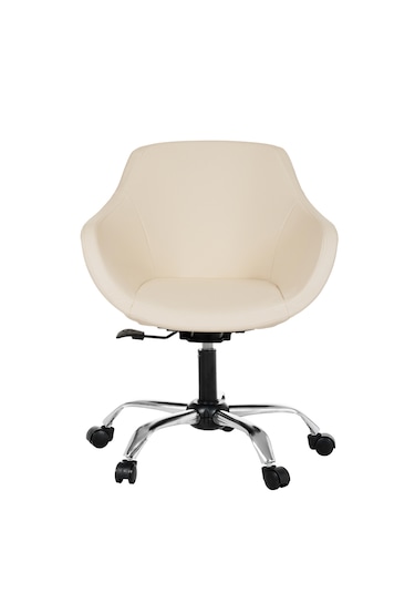 Monoko Deri Çalışma Sandalyesi Bej