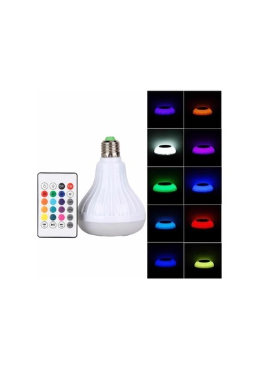 Kumandalı Rgb Led Işık Bluetooth Hoparlör Ses Lambası Renkli Ampul