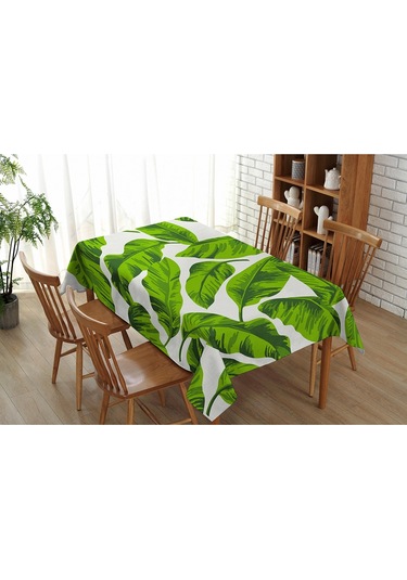 Suntek Tropikal Bitki Baskılı Masa Örtüsü Çiçek Kare-13