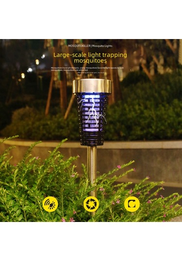 Mufunye Güneş Enerjili Bahçe Sokağı Kullanıma Uygun Su Geçirmez Led Isırgan Öldürücü Kovucu Işık Amorf Orta Boy Paslanmaz Çelik