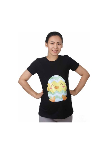 Mummy's Baby Hamile Tişört Civciv Siyah 7921