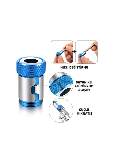 6134x3 Bits Uçlar İçin Mıknatıslı Vida Tutucu Halka 24 Mm 3 Adet
