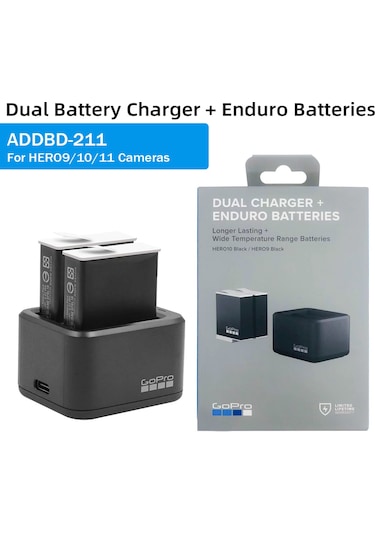 Gopro Addbd-211 Hero 9 10 11 Black 2'li Şarj Cihazı Ve 2 Adet End