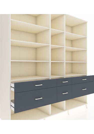 Kronos Dolap 12 Raflı 6 Çekmeceli 220x59x243 Aytaşı-aytaşı/antrasit Aytası/antrasıt