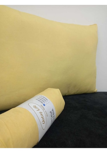 Üntaş Serenat Lastikli Düz Renk Tek Kişilik Çarşaf + Yatık Kılıfı Sarı 1 Adet