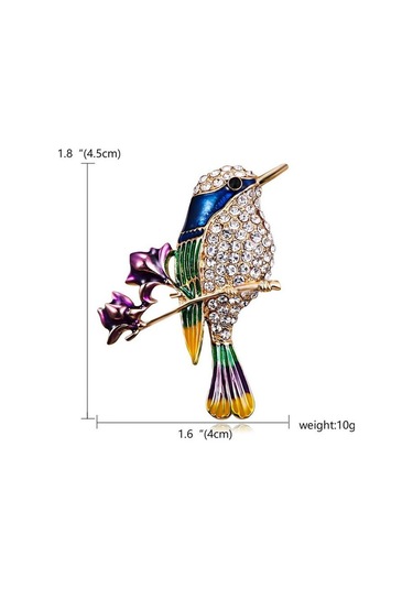 Kuş Model Yaka İğnesi Çok Renkli