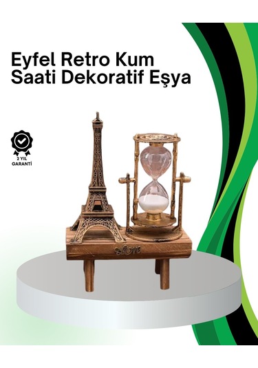 Dekoratif Kum Saati - Ahşap Malzeme Hediyelik Masa Aksesuarı