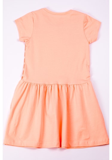 Kız Çocuk Elbise Baskılı A37 Yavruağzı