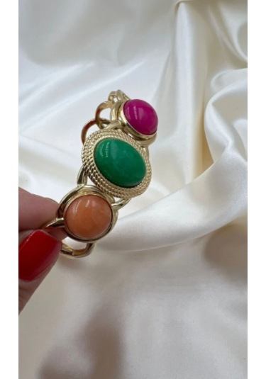 Bb Çelik Renkli Bilezik Kelepçe Yeşil