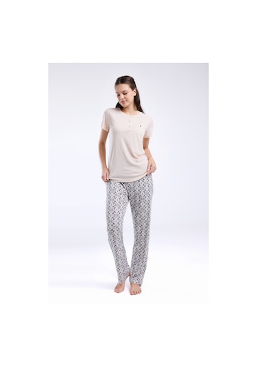Pierre Cardin Kadın Krem Pijama Takımı Pc8961-s-v1 Krem
