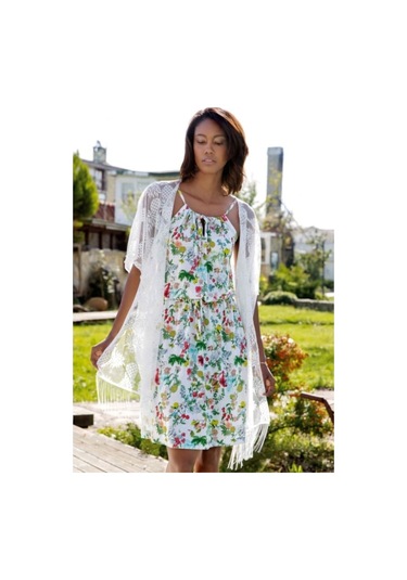 Yeni Inci Bayan Viskon Ip Askılı Elbise-Pareo Takım (1282)