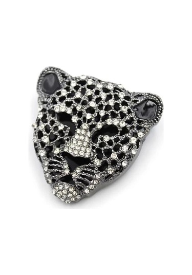 Leopar Broş - Siyah Çok Renkli