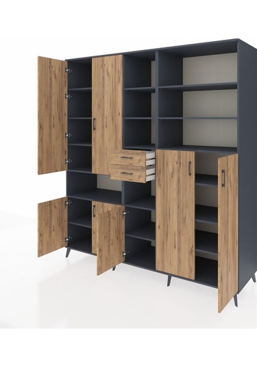 Kronos Dolap 17 Raflı 2 Çekmeceli 7 Kapaklı 220x59x243 Antrasit-çam/çam Atlas Çam/atlas Çam Kronos Dolap 17 Raflı 2 Çekmeceli 7 Kapaklı 220x59x243 Antrasit-çam/çam Atlas Çam/atlas Çam