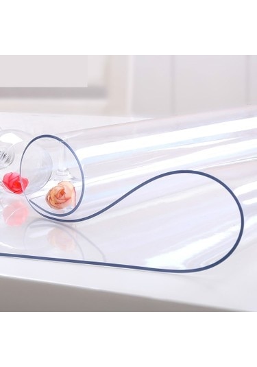 Nyk Home Pvc Şeffaf Kalın Masa Örtüsü Masa Koruma Kaydırmaz Kokusuz 2,3 Mm