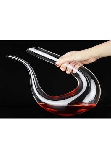 Reedark Kristal Cam 1500ml Şarap Decanterı - U Tipi Akustik Desenli Ev & Restoran Kullanımı - Renkli Modern Stili