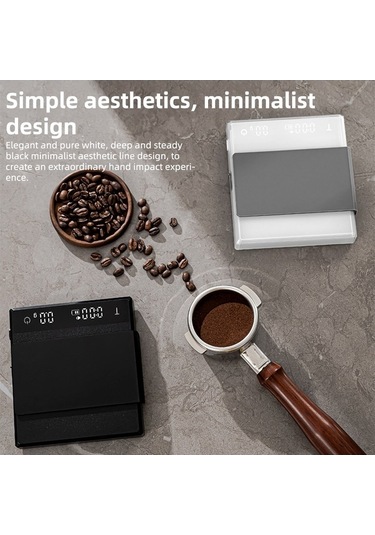 Novahub 3 Modlu Kahve Terazisi: 0.1g Doğruluk, 2000g Kapasite, Type-c Şarj, Zamanlayıcı Beyaz Beyaz
