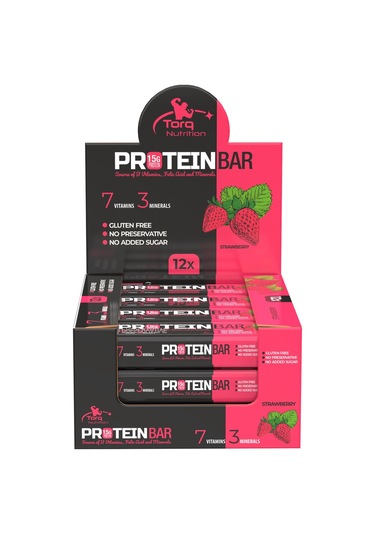 Torq Nutrition Protein Bar Çilekli (12 adet)