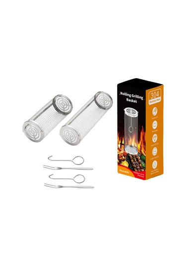 Sones Yükseltilmiş Flip-top Kapaklı Barbekü Kafesi Paslanmaz Çelik Tekerlekli Izgara Sepeti, Özellikler: Küçük+büyük