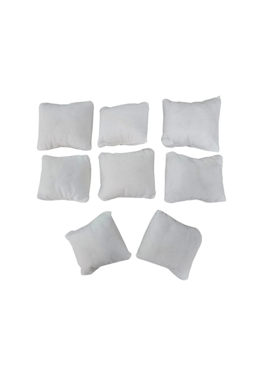 Yastık Düzenleyici 8 Adet Tela Beyaz Bileklik & Saat Ve Kelepçe 8x8 Cm Çok Renkli