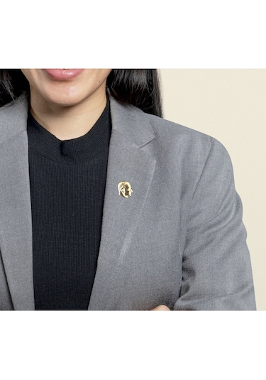 Atatürk Büstü Yaka Rozeti Gold Altın