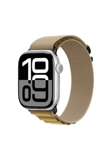 Mobilteam Watch 10 42mm Uyumlu Krd-74 Hasır Kordon-siyah-haki