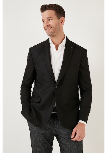 Buratti 6 Drop Çift Yırtmaçlı Slim Fit Blazer Erkek Ceket 659001 Siyah Buratti 6 Drop Çift Yırtmaçlı Slim Fit Blazer Erkek Ceket 659001 Siyah
