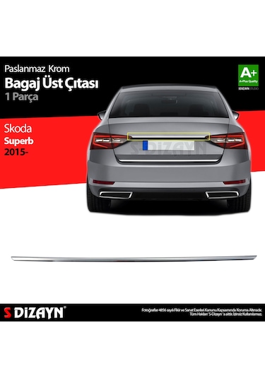 S-dizayn Skoda Superb Krom Bagaj Çıtası 2015-2023