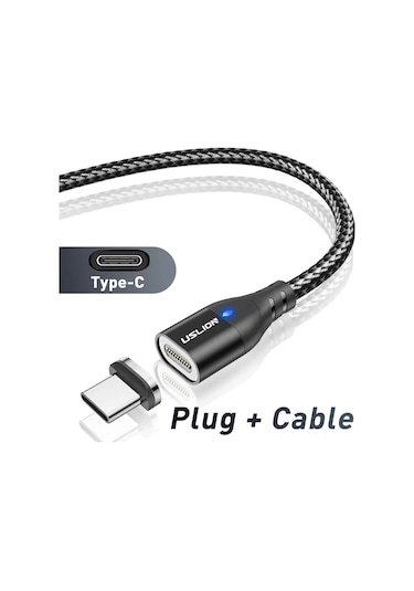 Uslıon Manyetik Şarj Kablosu Usb Mikro Tip C Hızlı Şarj Iphone Uyumlu 12 Telefon Kablosu Chınabej1.5m
