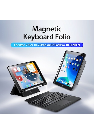 iPad Uyumlu Air 10,5 İnç Bluetooth Klavyeler Manyetik Ayrılabilir Tablet Standı Kılıf