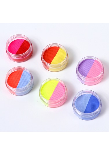 Geeroyoo 12'li 24 Renk Su Bazlı Vücut Boyası Seti - 10 Gr Mat Renkler Ve 2 Fırça İçerir, Yıkanabilir