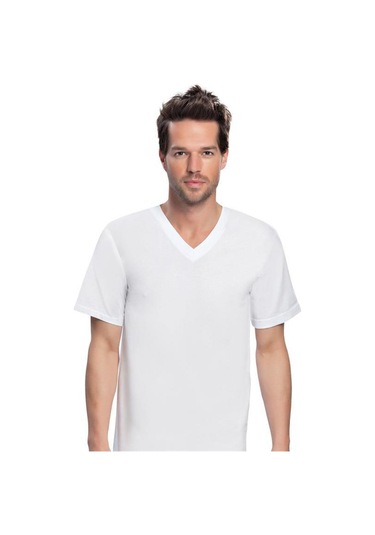 Nbb 707 Erkek Atlet Kısa Kollu V Yaka Beyaz