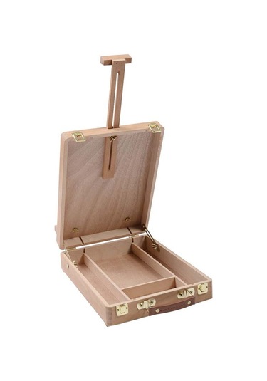 Sones Sanatçı El Sanatları Masaüstü Şövalesi Entegre Ahşap Kutu Sanat Çizim Boyama Masa Kutusu