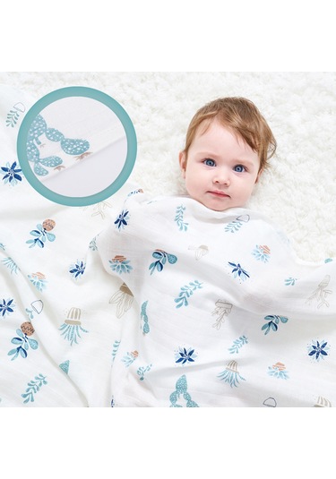 Neevoyu Bebek İçin Yumuşak Ve Nefes Alabilir Bambü Lifli Battaniye - 130x110cm, Tüm Mevsimler İçin, Ev Ve Seyahat Kullanıma Uygun Beyaz