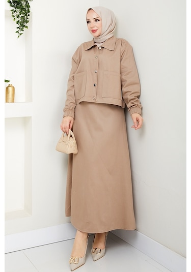 Cerza Ceket Etek İkili Takım 1534 - Taş Taş