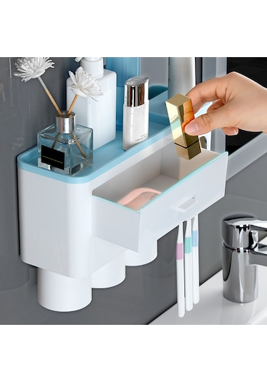 Aswei A1909 Diş Fırçası Tutucu Duvara Monte Kozmetik Düzenleyici Gri Diğer