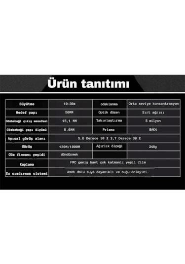 Techtic Hd Teleskop Monoküler El Dürbünü 10-30x50 Zoom Tripot Yeşil
