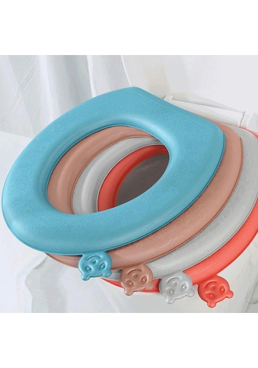 Mavi Eva Su Geçirmez Klozet Kapağı Kalınlaşmış Dört Mevsim Evrensel Tuvalet Pedi