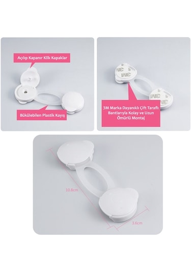 Portakal Safety Çok Amaçlı Emniyet ve Dolap Kilidi 2'li Kısa Çok Renkli