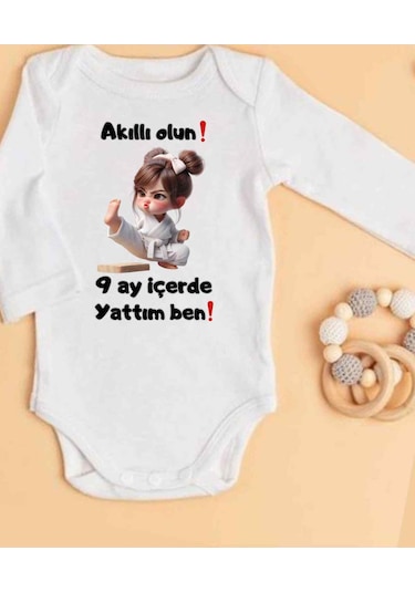 Lupi İsimli Zıbın Yazılı Bebek Zıbın Krem-açık Haki Beyaz