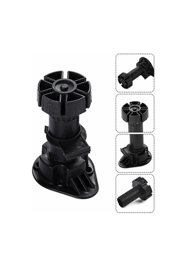 Mufunye 12 Ayarlanabilir Mobilya Ayağı Seti Taban Sabitleme Klipsli Plastik Dolap Ayakları - Yükseklik 120 İla 150 Mm