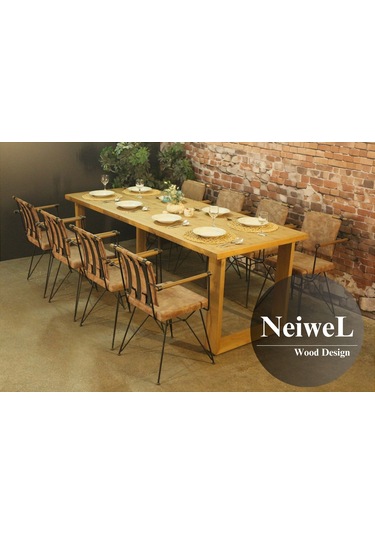 Neiwel Doer Doğal Ahşap Yemek Masası-70-120 Açık Ceviz