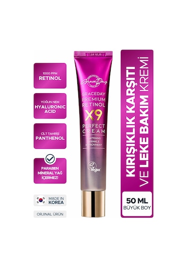 Grace Day Leke Ve Kırışıklık Karşıtı Aydınlatıcı ve Nemlendirici Premium Retinol X9 Perfect Cream