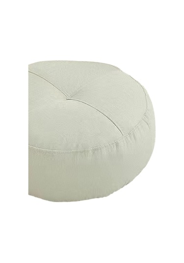 Homyl Yuvarlak Yer Minderi Dekoratif Meditasyon Oturma Beyaz