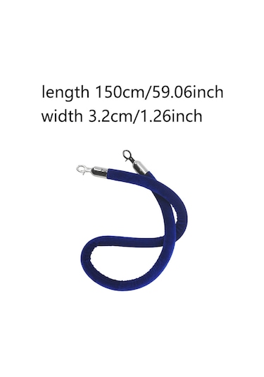 Suntek 59 Inç Kalabalık Kontrol Bariyer Halatı Şık, Kuyruk Gümüş Snap Hook